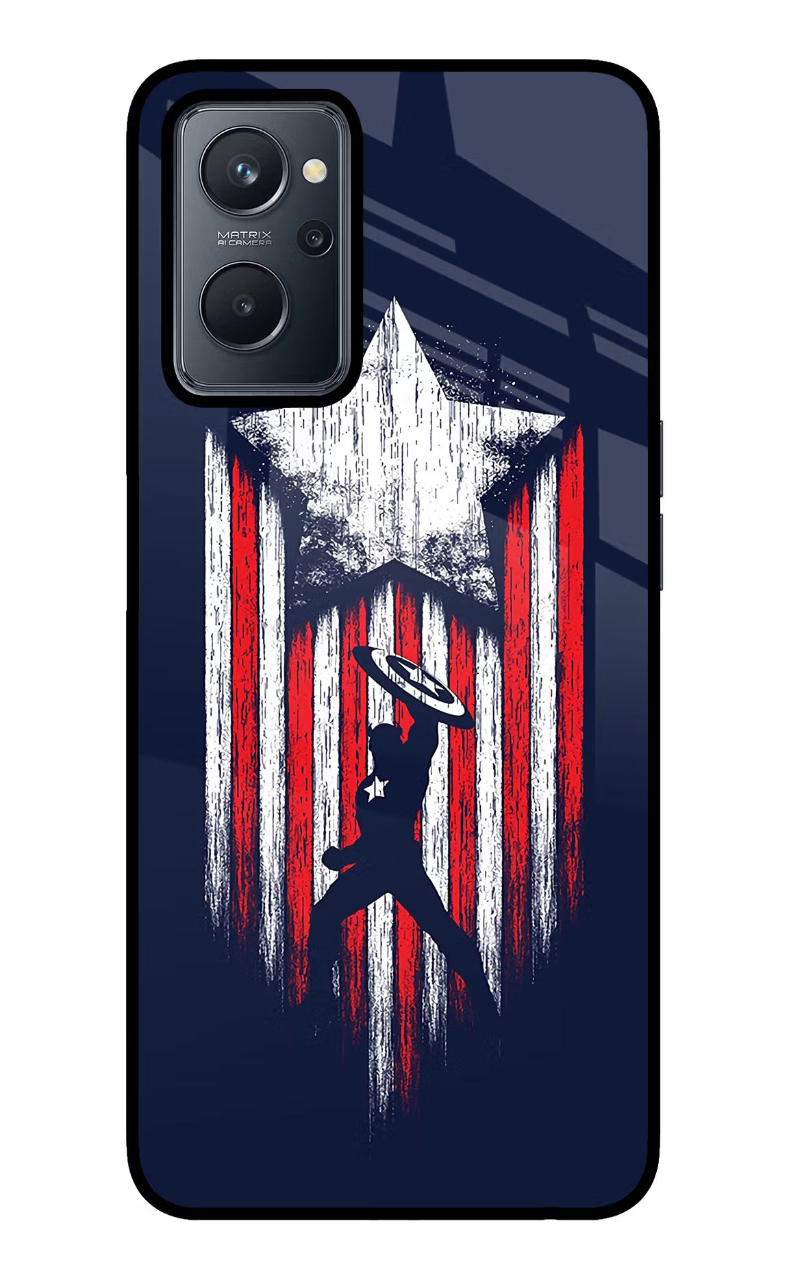 Captain America Marvel Art Realme 9i 4G Glass Case Back Cover by Casekaro