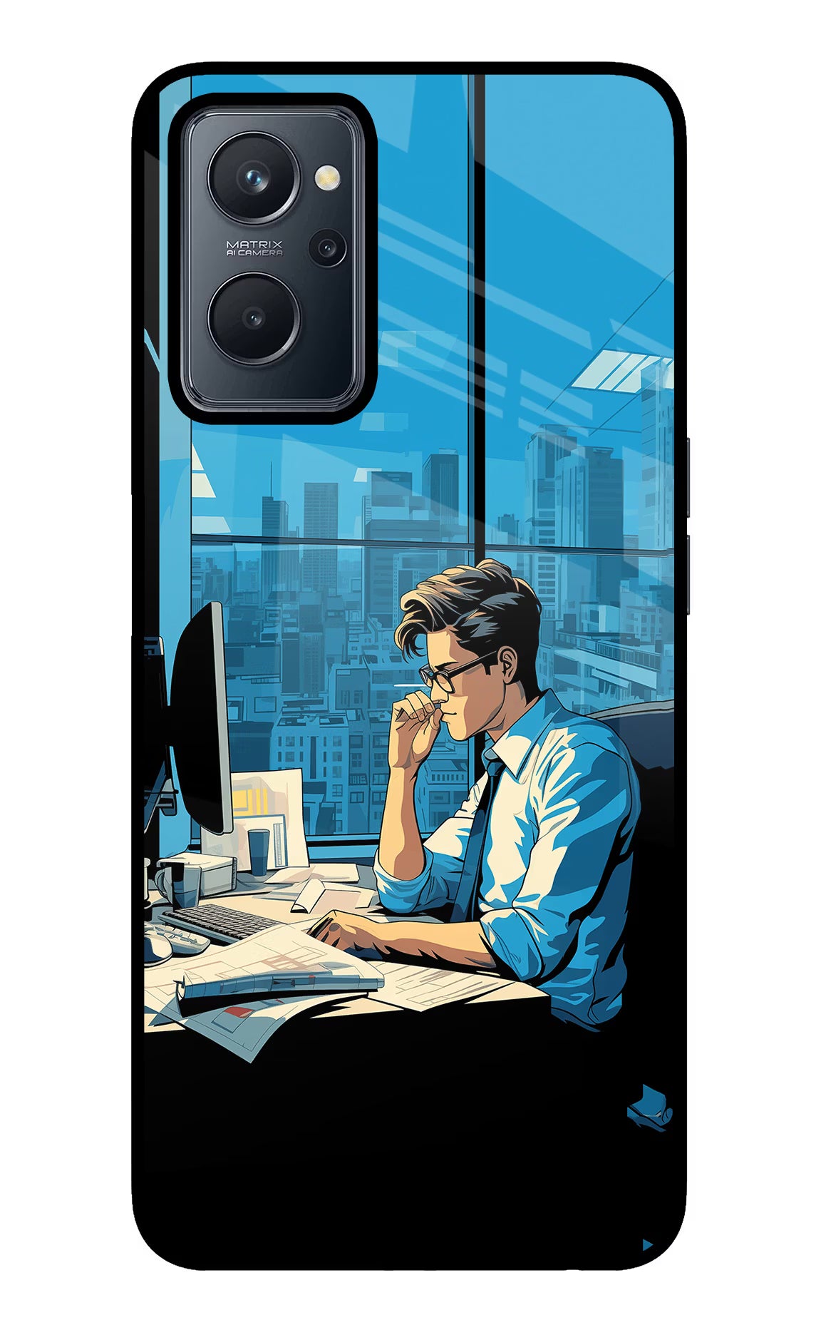 Focused Hustler (AI Generated) Realme 9i 4G Glass Case