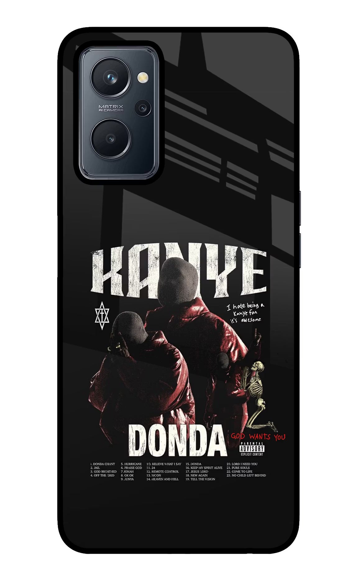 Donda Kanye West Realme 9i 4G Glass Case
