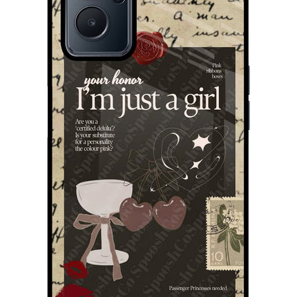 I am just a girl Realme 9i 4G Glass Case