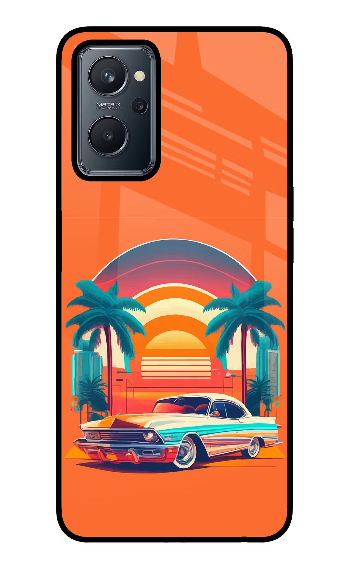 Palm Drive 80s Realme 9i 4G Glass Case