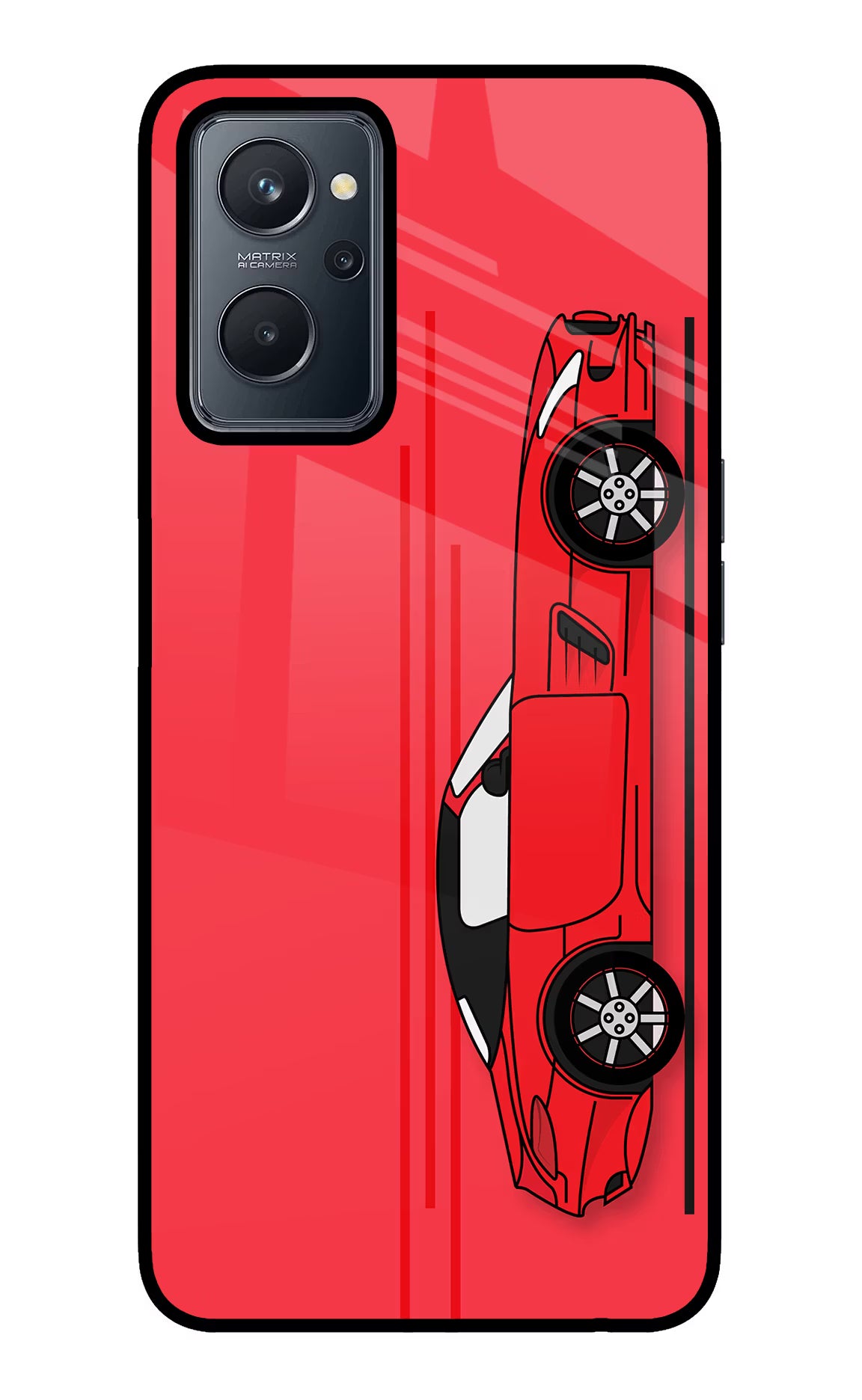 Red Velocity Realme 9i 4G Glass Case