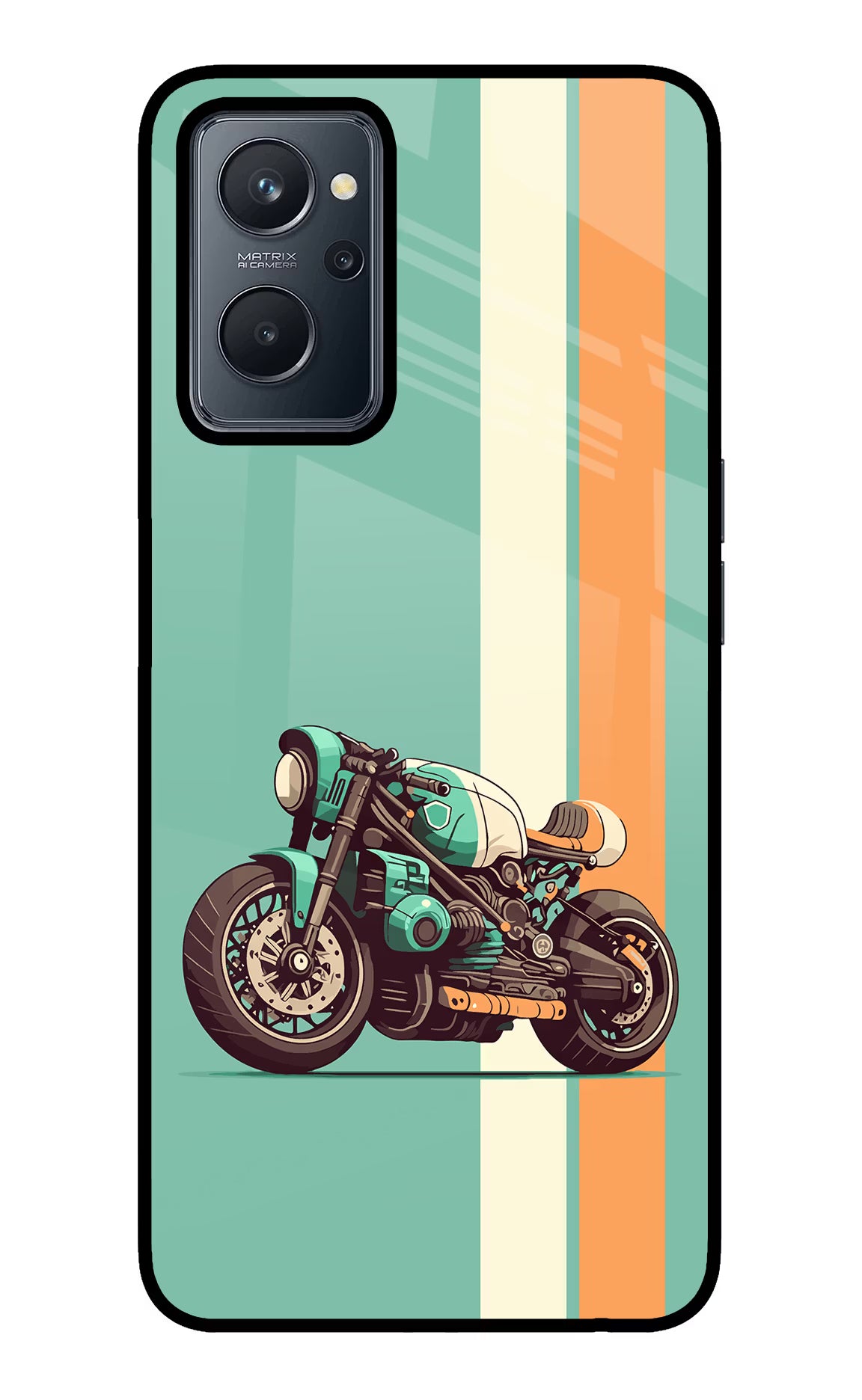 Striped Moto Drift Realme 9i 4G Glass Case
