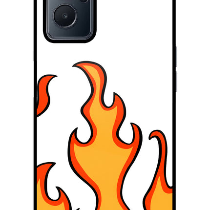 Fired Up – White Realme 9i 4G Glass Case