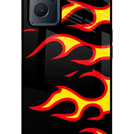 Side Sweep Flames Realme 9i 4G Glass Case