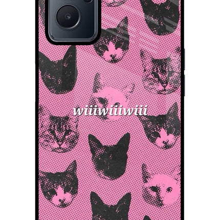 Pink Cats Realme 9i 4G Glass Case