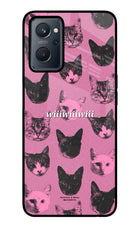 Pink Cats Realme 9i 4G Glass Case