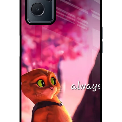 Always Cat Realme 9i 4G Glass Case