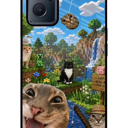 Minecraft Cat Chaos Realme 9i 4G Glass Case