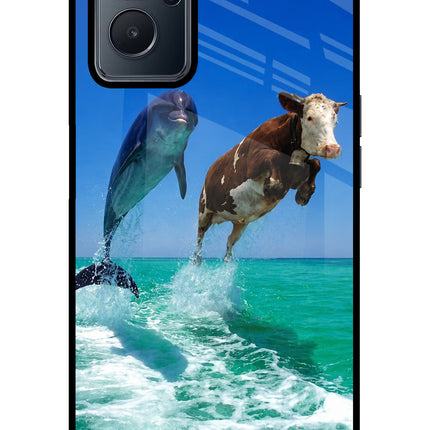 Dolphin vs Cow Realme 9i 4G Glass Case