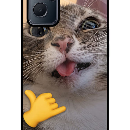 Silly Cat Call Realme 9i 4G Glass Case