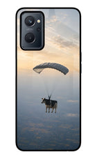 Skydiving Cow Realme 9i 4G Glass Case