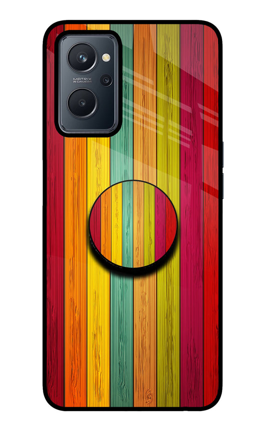 Multicolor Wooden Realme 9i 4G Glass Case