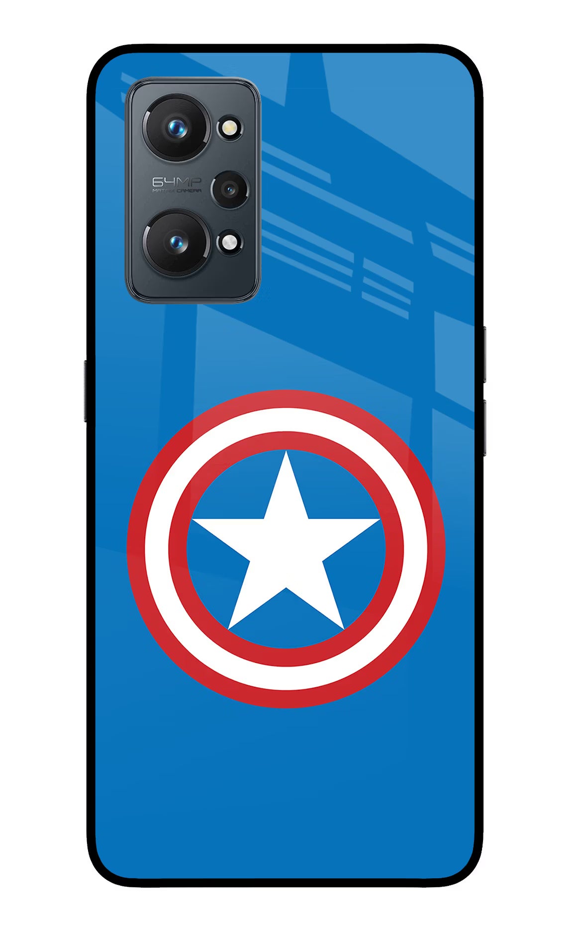 Captain America Logo Realme GT 2 5G Glass Case Back Cover by Casekaro