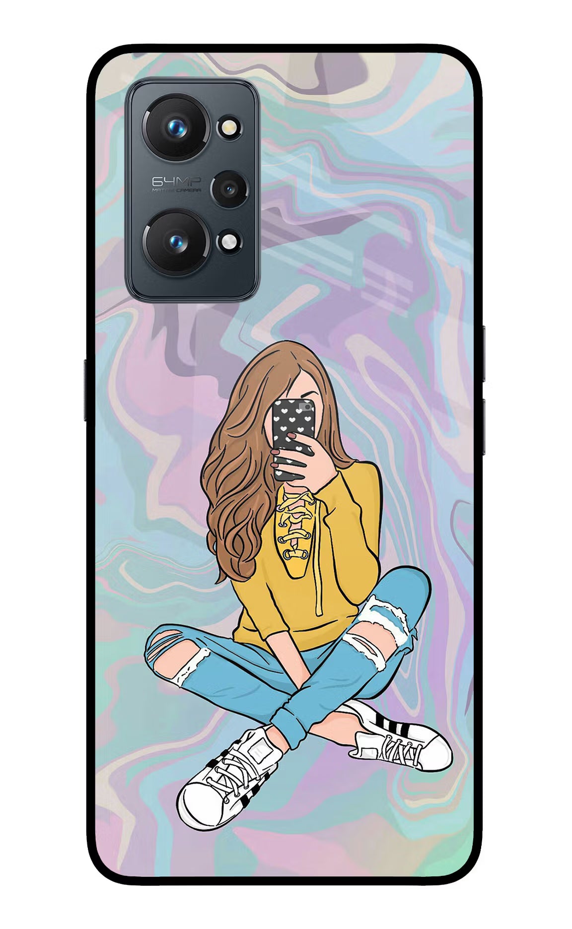 Selfie Girl Realme GT 2 5G Glass Case Back Cover by Casekaro