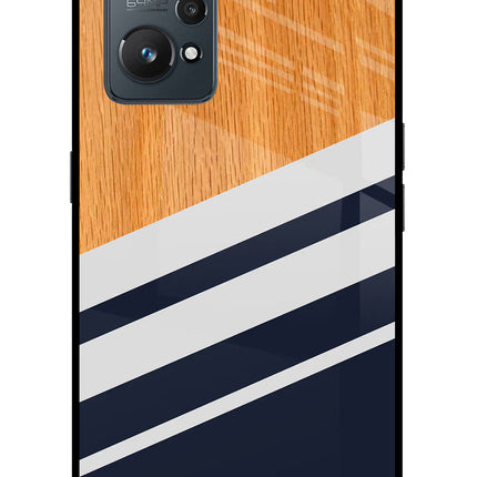 Blue and white wooden Realme GT 2 5G Glass Case
