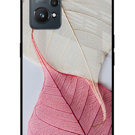 White Pink Leaf Realme GT 2 5G Glass Case