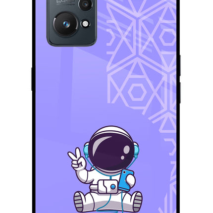 Cute Astronaut Chilling Realme GT 2 5G Glass Case Back Cover by Casekaro