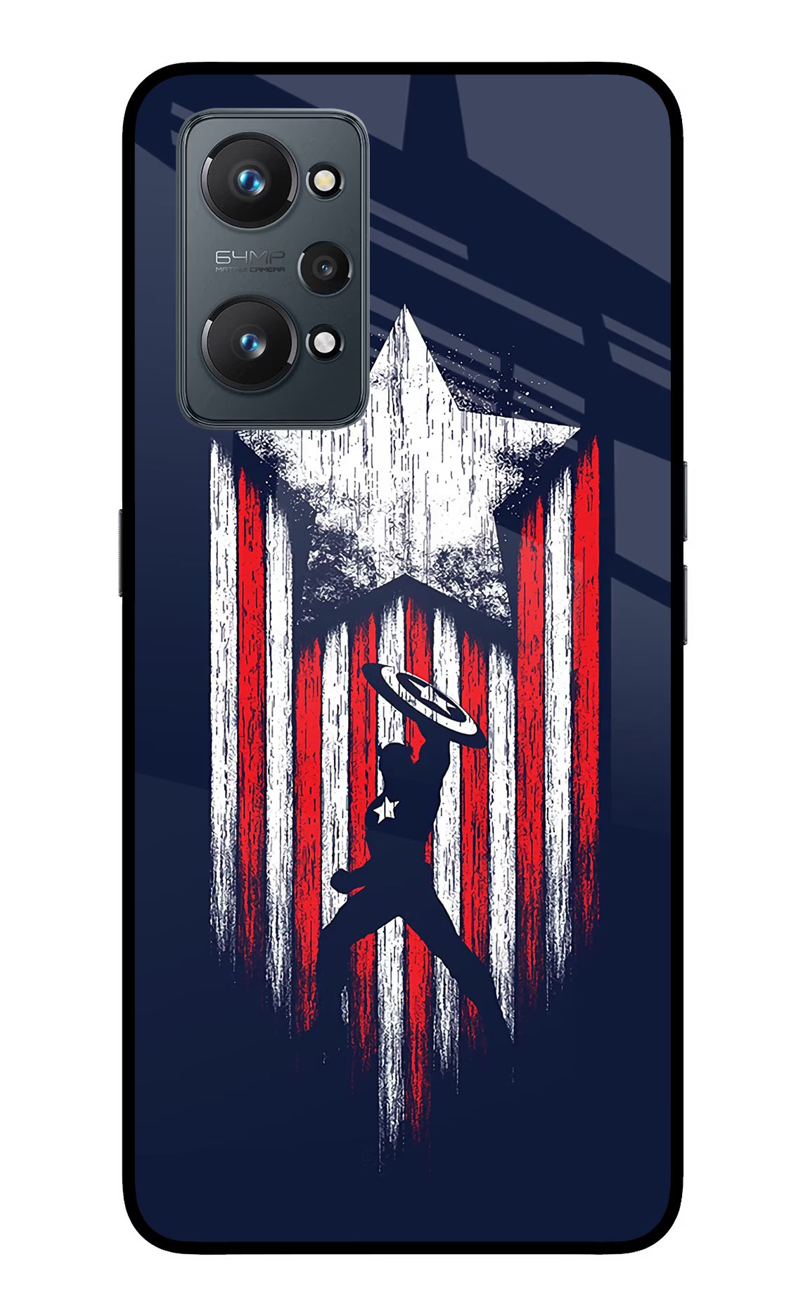 Captain America Marvel Art Realme GT 2 5G Glass Case Back Cover by Casekaro