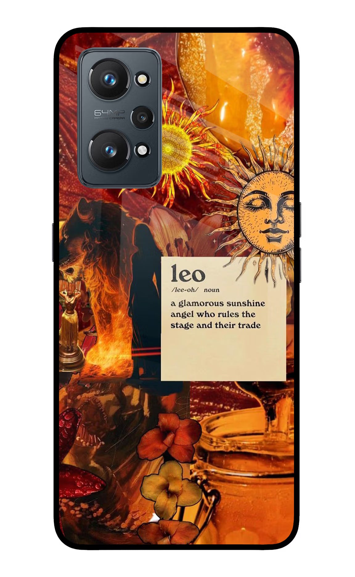 Leo Zodiac Realme GT 2 5G Glass Case Back Cover by Casekaro