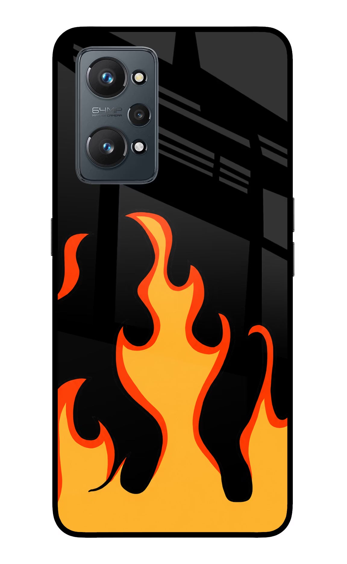 Fired Up – Black Realme GT 2 5G Glass Case Back Cover by Casekaro