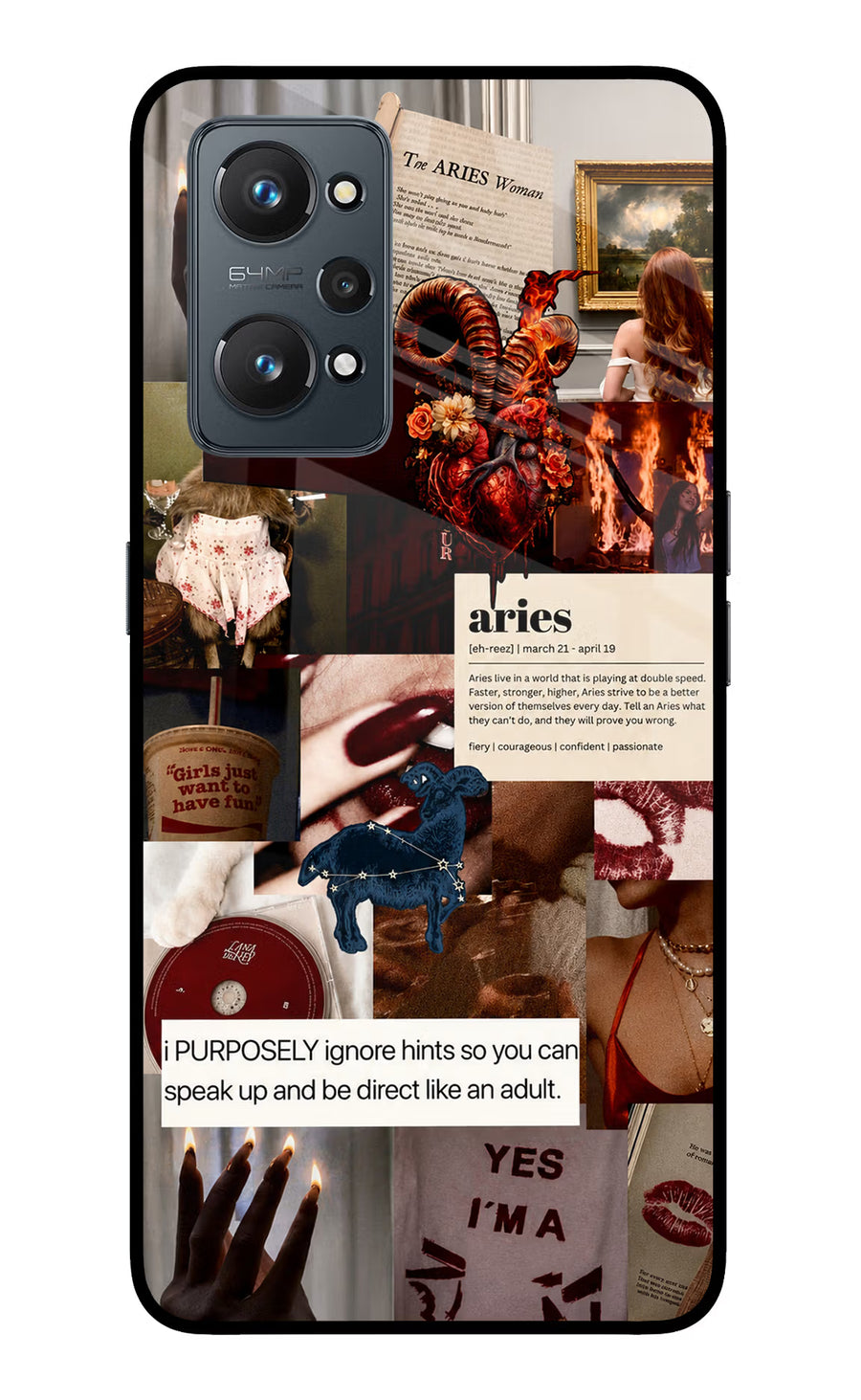 Zodiac Aries Realme GT 2 5G Back Cover, Glass case