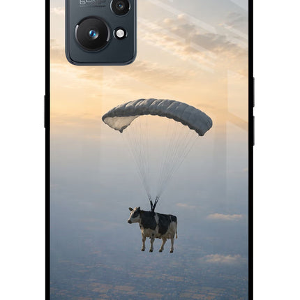 Skydiving Cow Realme GT 2 5G Glass Case