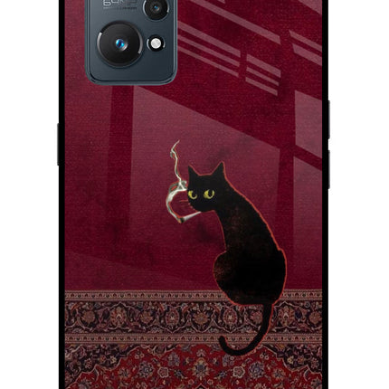 Midnight Cat Realme GT 2 5G Glass Case Back Cover by Casekaro