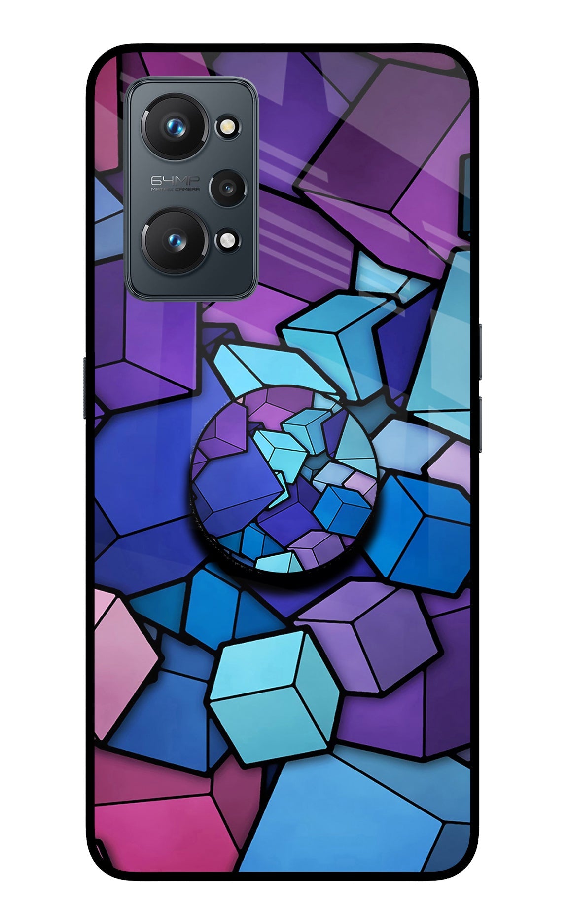 Cubic Abstract Realme GT 2 5G Glass Case