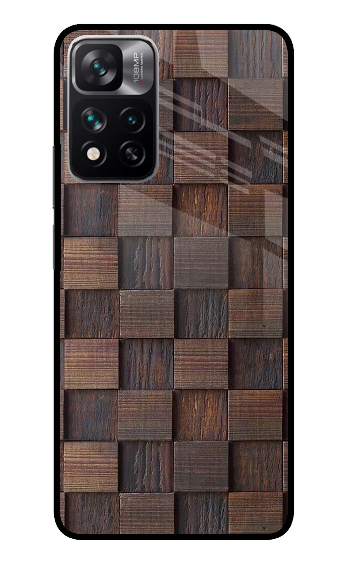 Wooden Cube Design Mi 11i 5G/11i 5G Hypercharge Glass Case