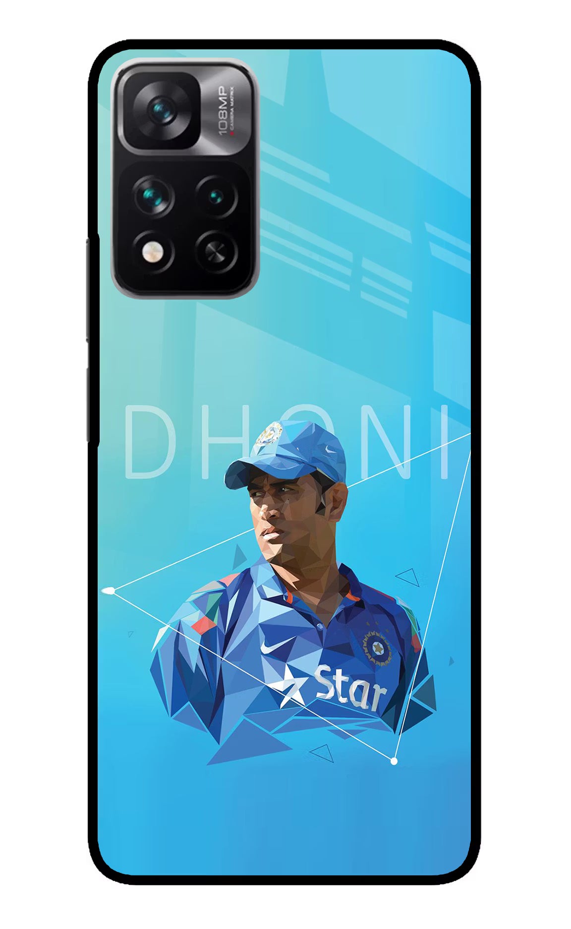 Dhoni Artwork Mi 11i 5G/11i 5G Hypercharge Glass Case