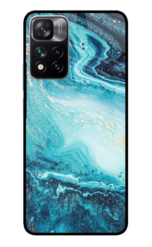 Blue Glitter Marble Mi 11i 5G/11i 5G Hypercharge Glass Case