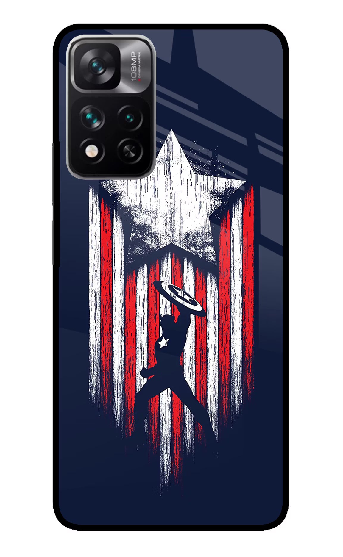 Captain America Marvel Art Mi 11i 5G/11i 5G Hypercharge Glass Case