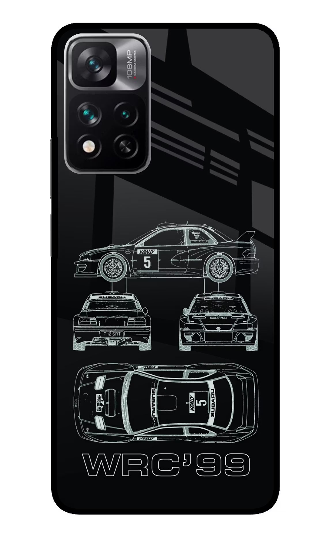 WRC'99 Mi 11i 5G/11i 5G Hypercharge Glass Case Back Cover by Casekaro