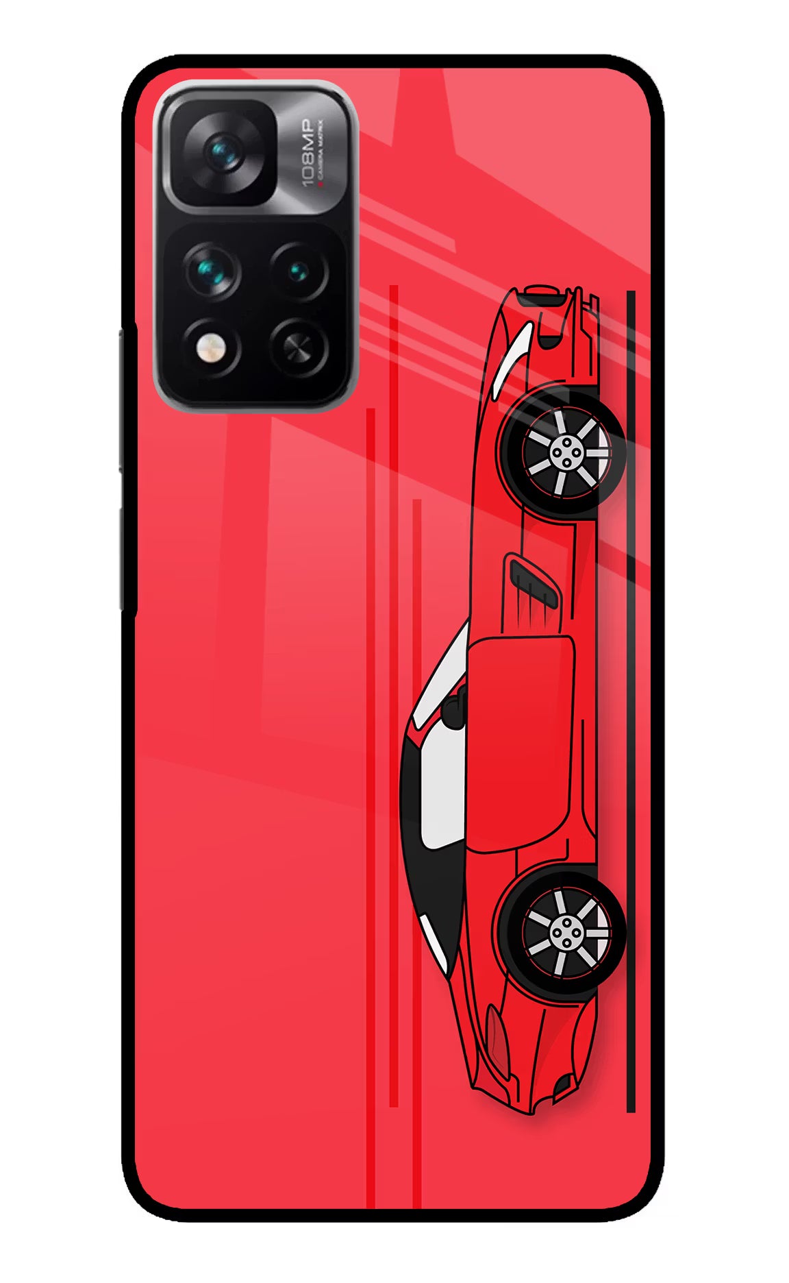 Red Velocity Mi 11i 5G/11i 5G Hypercharge Glass Case