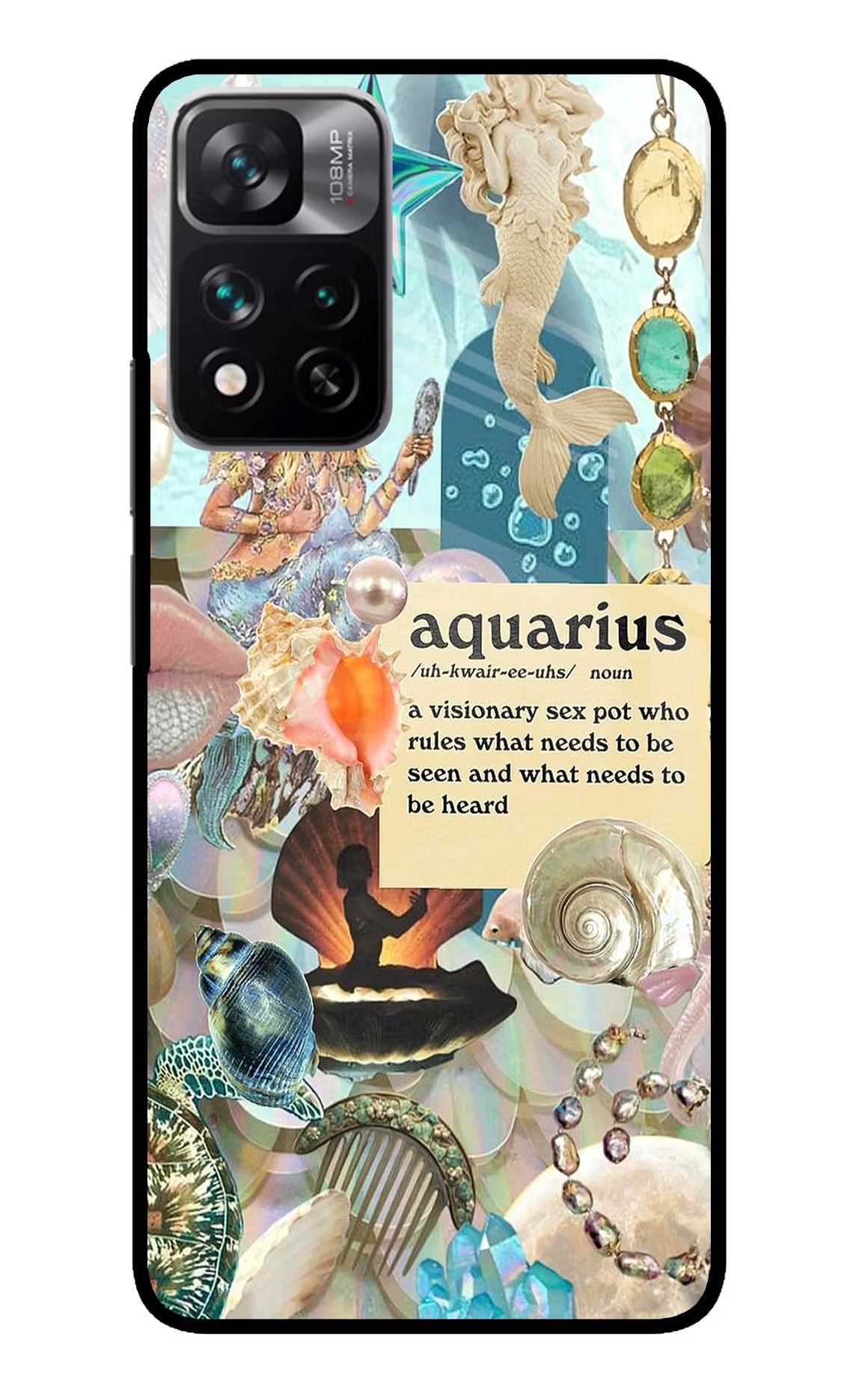 Aquarius Zodiac Mi 11i 5G/11i 5G Hypercharge Glass Case Back Cover by Casekaro