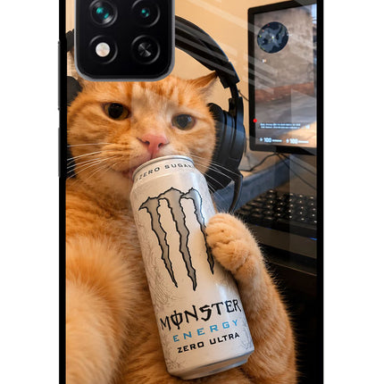 Gamer Cat Energy Mi 11i 5G/11i 5G Hypercharge Glass Case Back Cover by Casekaro
