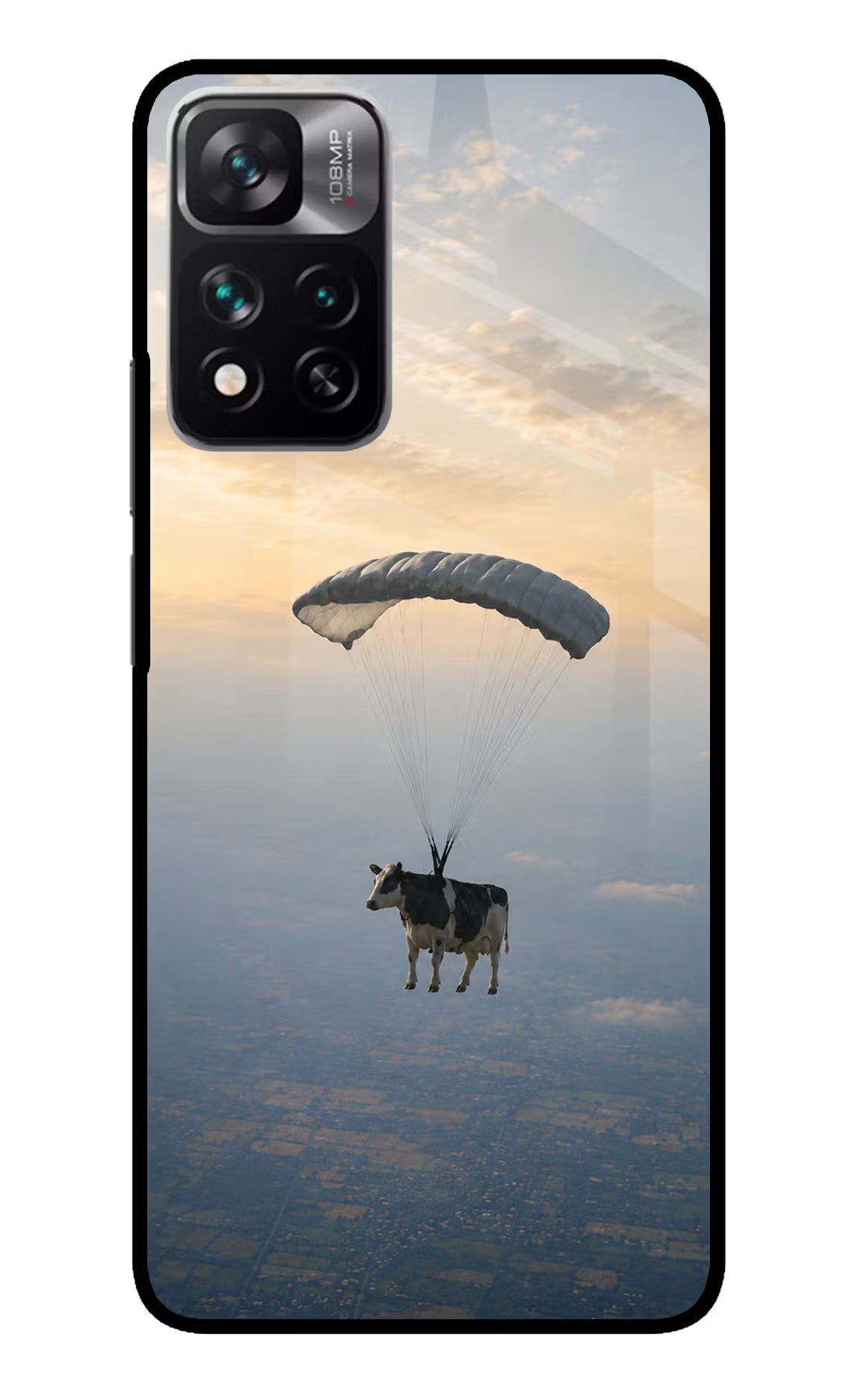 Skydiving Cow Mi 11i 5G/11i 5G Hypercharge Glass Case