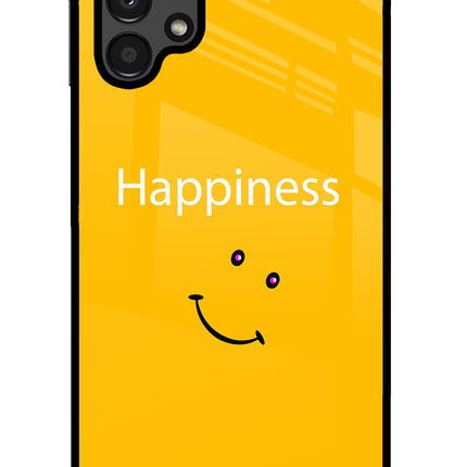 Happiness With Smiley Samsung A13 4G Glass Case