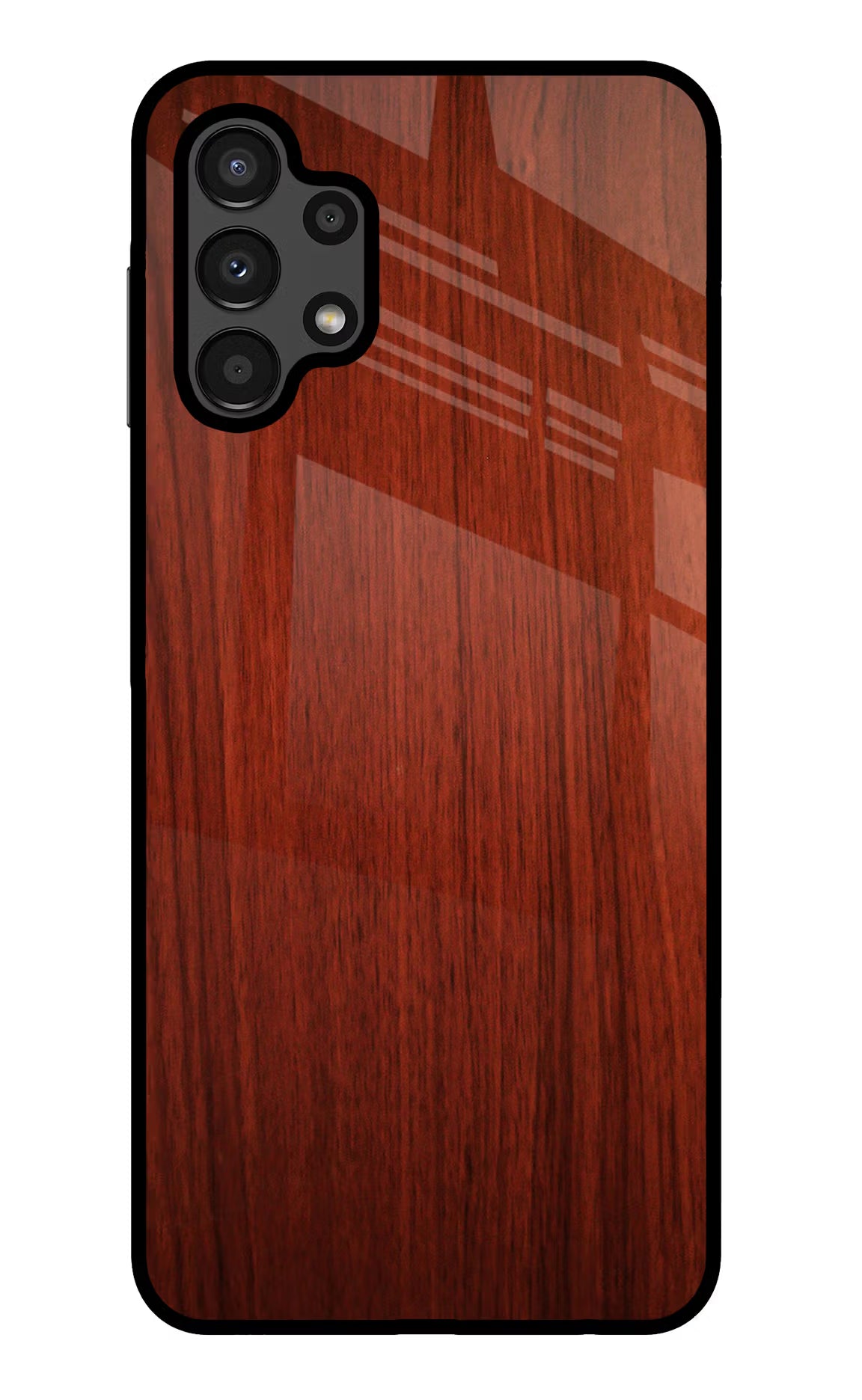 Wooden Plain Pattern Samsung A13 4G Glass Case Back Cover by Casekaro