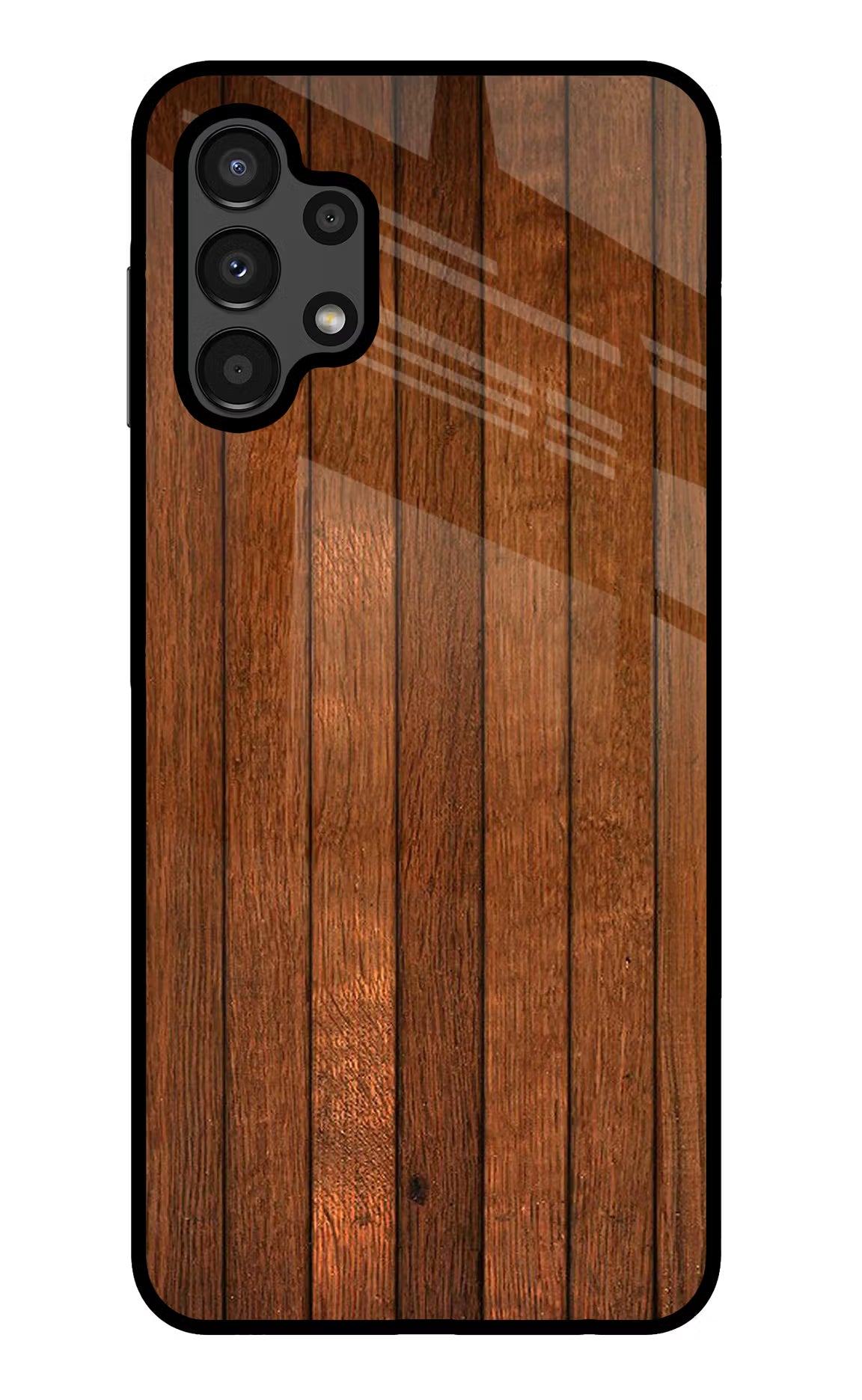 Wooden Artwork Bands Samsung A13 4G Glass Case Back Cover by Casekaro