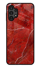 Red Marble Design Samsung A13 4G Glass Case