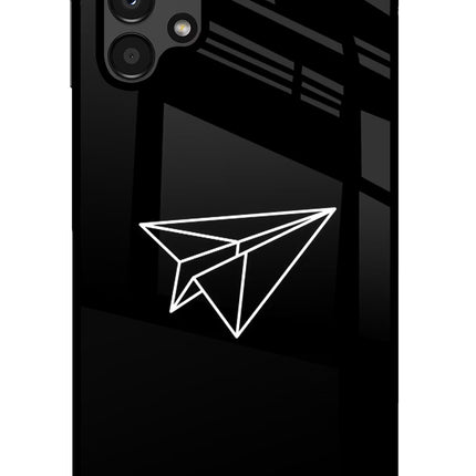Paper Plane White Samsung A13 4G Glass Case