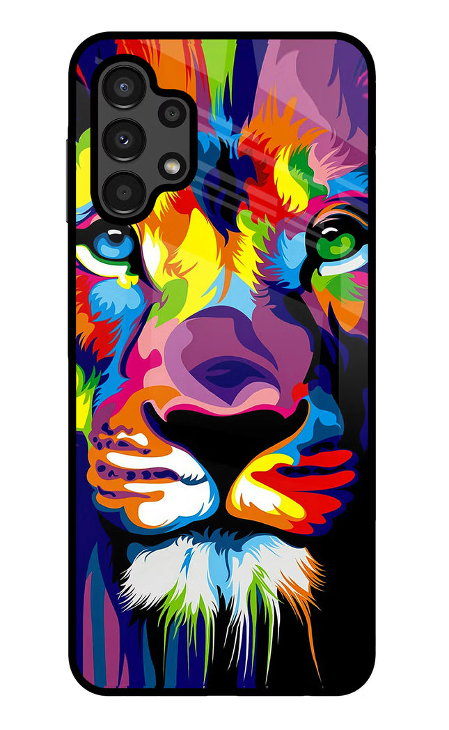 Lion Samsung A13 4G Glass Case