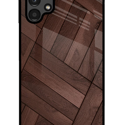 Wooden Texture Design Samsung A13 4G Glass Case