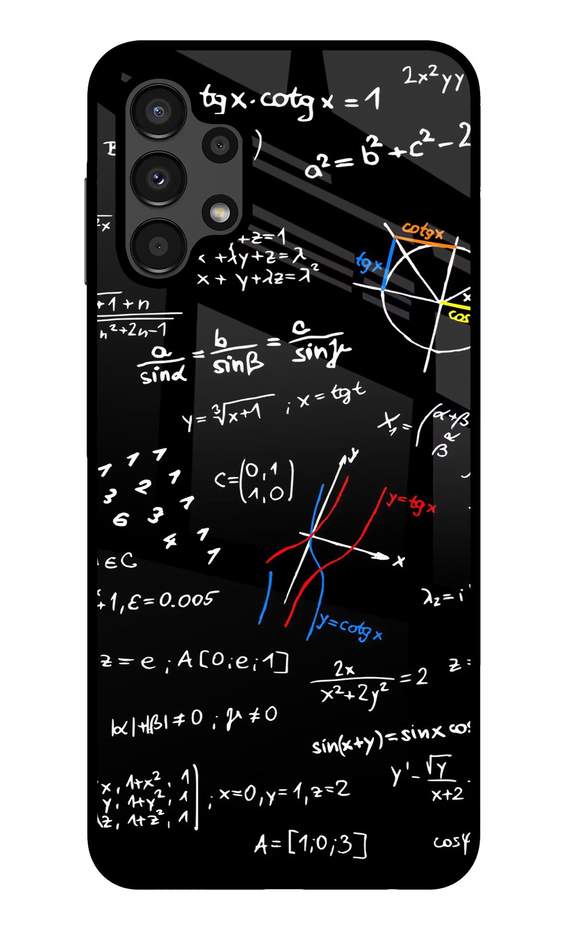 Mathematics Formula Samsung A13 4G Glass Case Back Cover by Casekaro