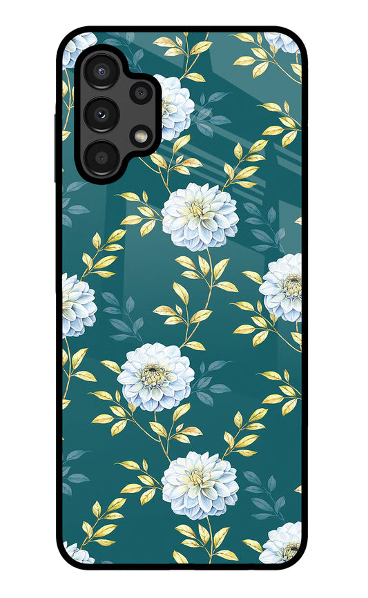 Flowers Samsung A13 4G Glass Case