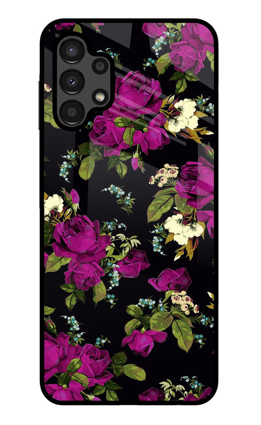 Flowers Samsung A13 4G Glass Case