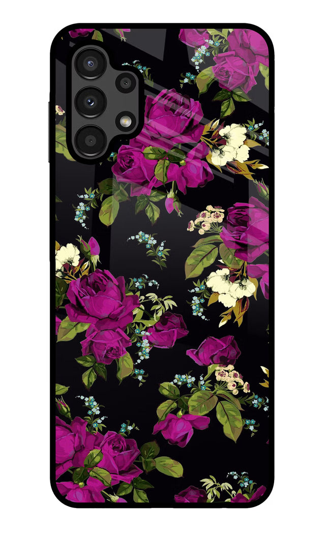 Flowers Samsung A13 4G Glass Case