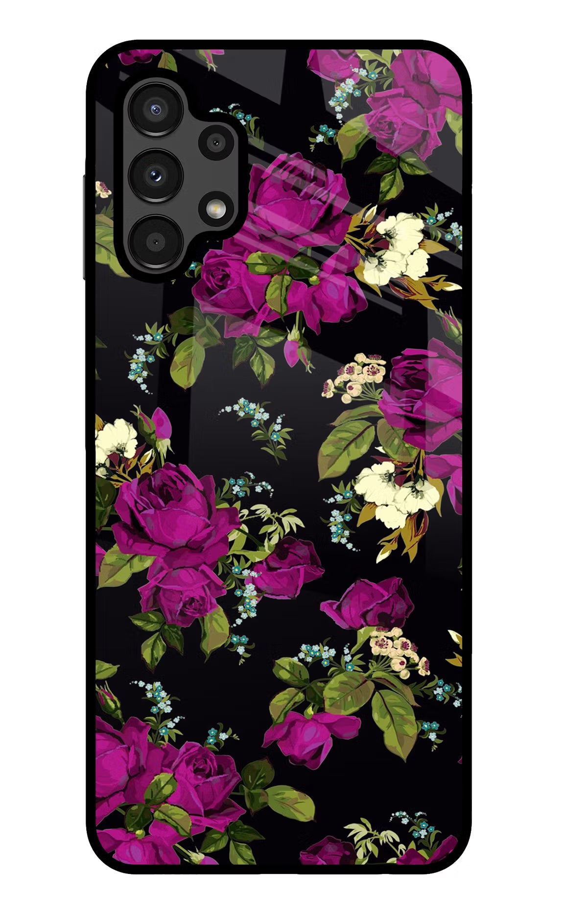 Flowers Samsung A13 4G Glass Case Back Cover by Casekaro